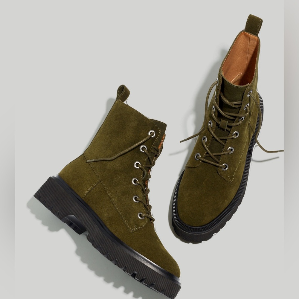 The Rayna Lace-Up Lugsole Boot in Suede